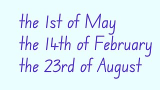 Dates Using Ordinal Numbers