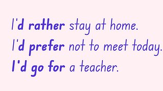 Expressing Preferences (Would Rather, Would Prefer)