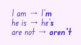 Contractions ('m, 's, isn't, don't)